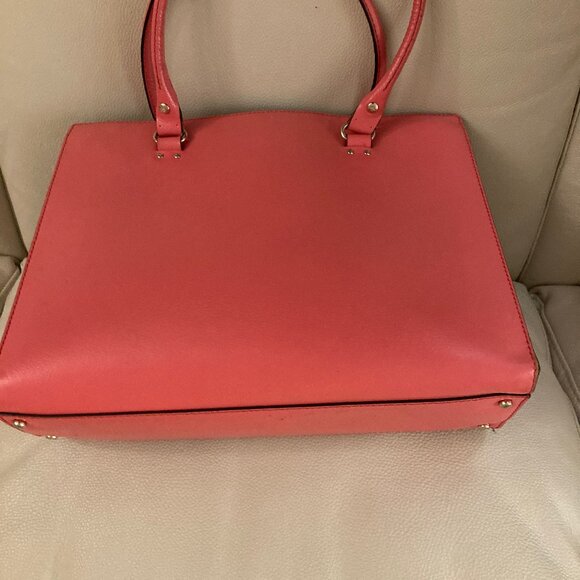 Kate Spade Wellsley Lg Leather Tote, Flamingo Pink - Picture 9 of 16